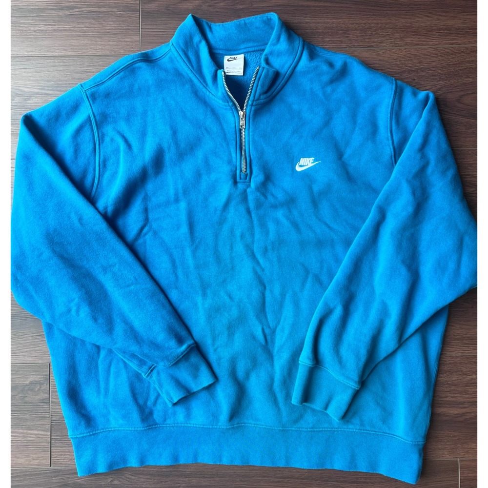 Nike Sportswear Club Fleece Quarter Zip Pullover Blue Mens 3XL BV2707-403